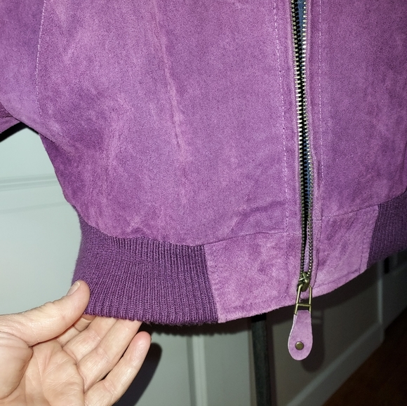 Vintage Purple Suede Quilted Bomber by Arizona Jean Co. - Picture 8 of 11